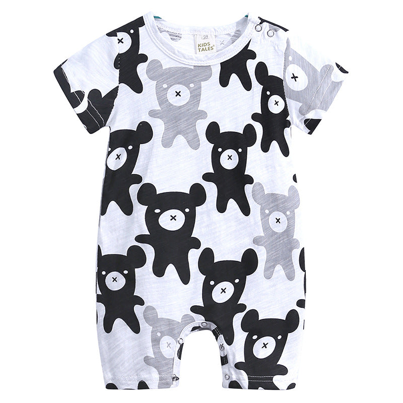 Summer Slub Cotton Short Sleeve Baby Onesies