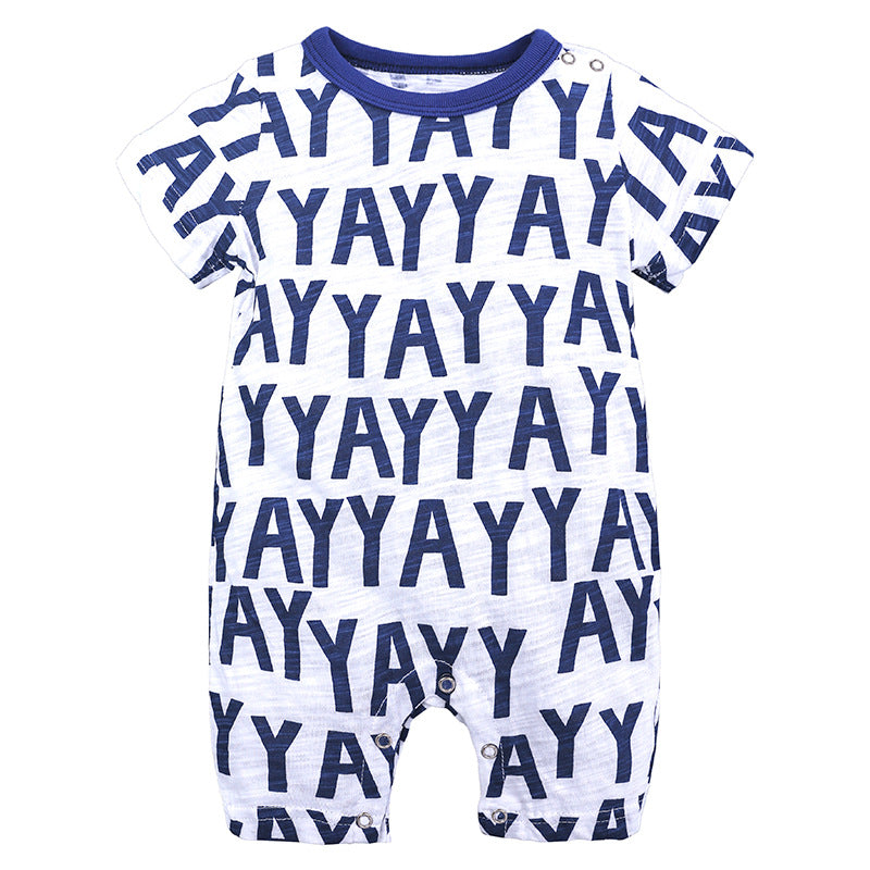 Summer Slub Cotton Short Sleeve Baby Onesies