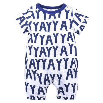 Summer Slub Cotton Short Sleeve Baby Onesies