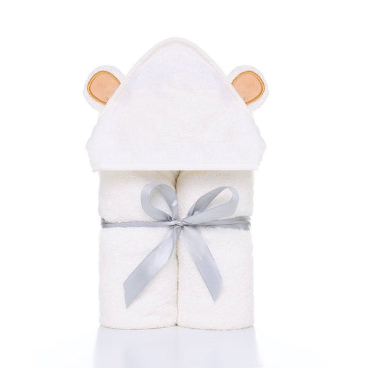 Baby Cotton Bamboo Fiber Bath Towel with Hood Cute Bear Ears Boy Girl Hooded Towel