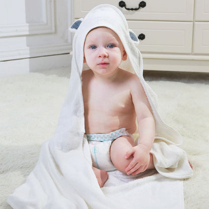 Baby Cotton Bamboo Fiber Bath Towel with Hood Cute Bear Ears Boy Girl Hooded Towel