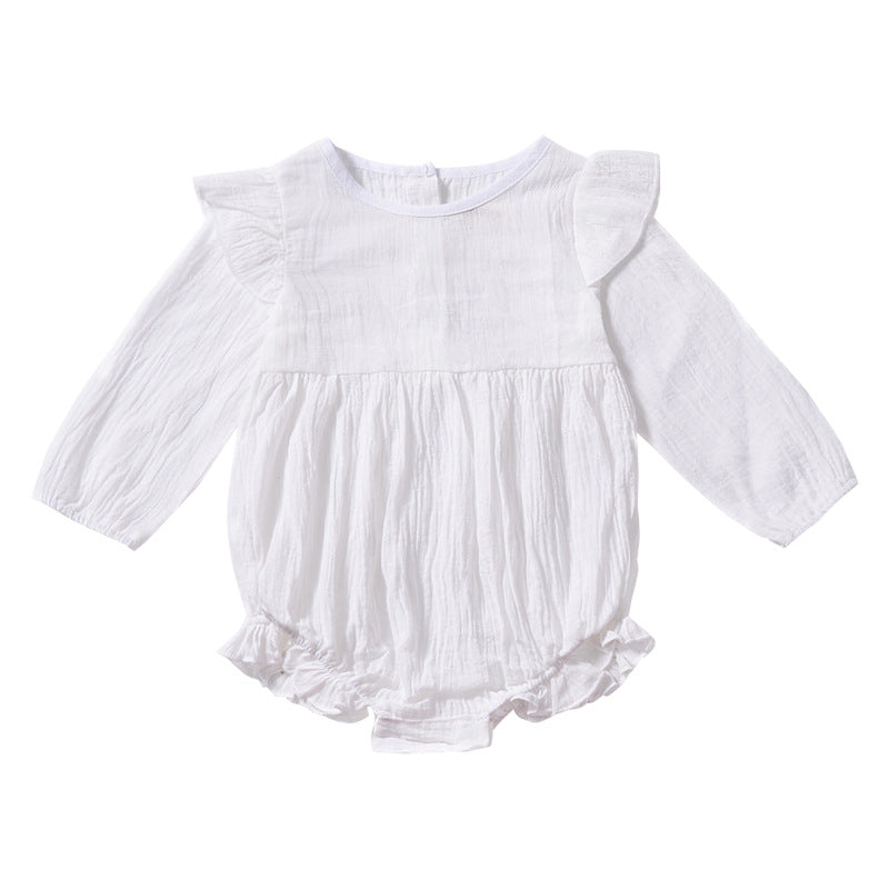 Long Sleeve Solid Color Baby Romper