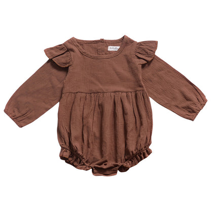 Long Sleeve Solid Color Baby Romper