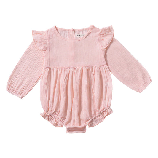 Long Sleeve Solid Color Baby Romper