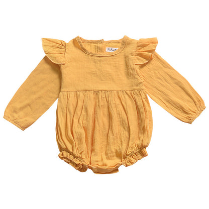 Long Sleeve Solid Color Baby Romper