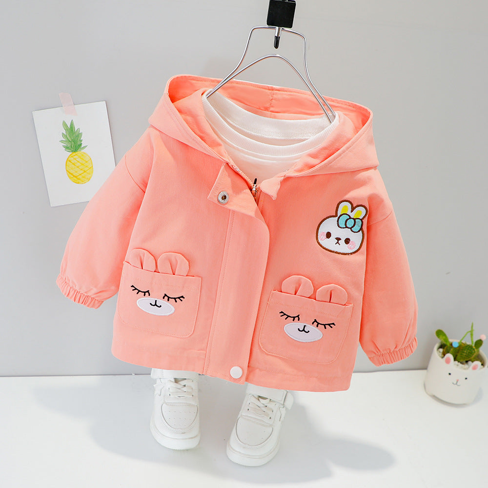 Children's Cute Trench Coat Hoodie Jacket