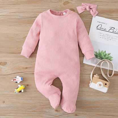 Baby Fashion Solid Color Long Sleeve Jumpsuit