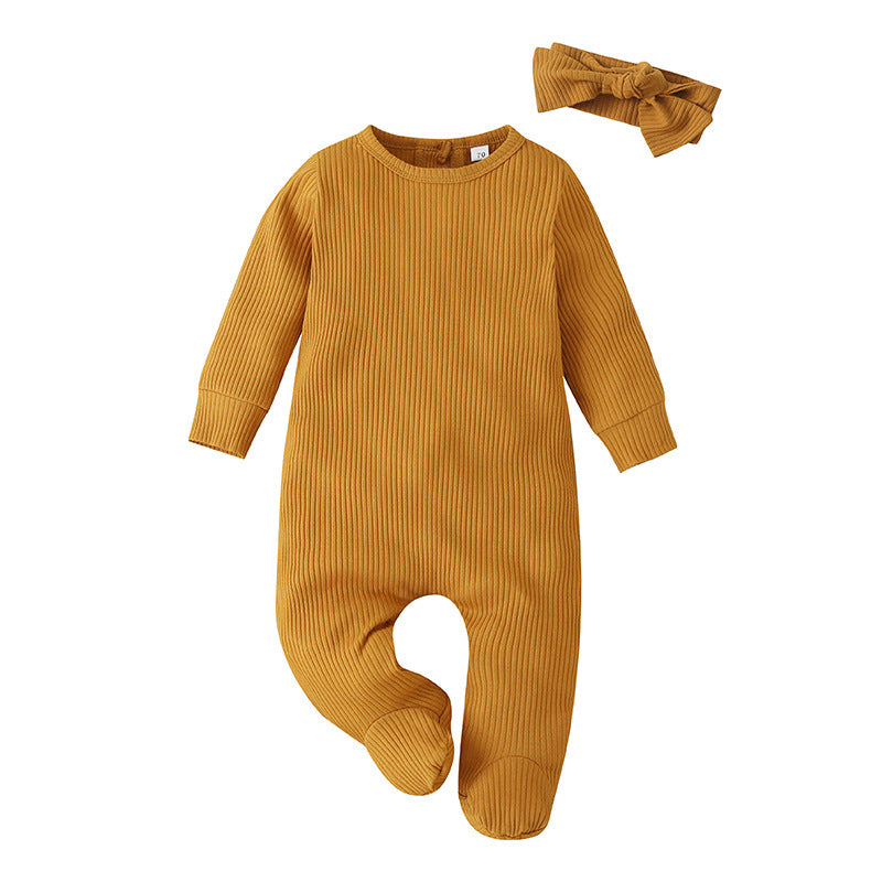 Baby Fashion Solid Color Long Sleeve Jumpsuit