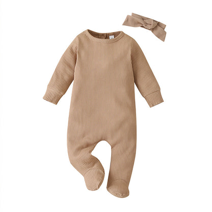 Baby Fashion Solid Color Long Sleeve Jumpsuit