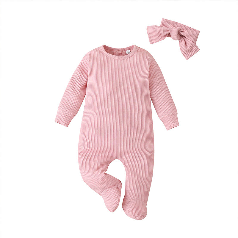 Baby Fashion Solid Color Long Sleeve Jumpsuit