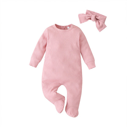 Baby Fashion Solid Color Long Sleeve Jumpsuit