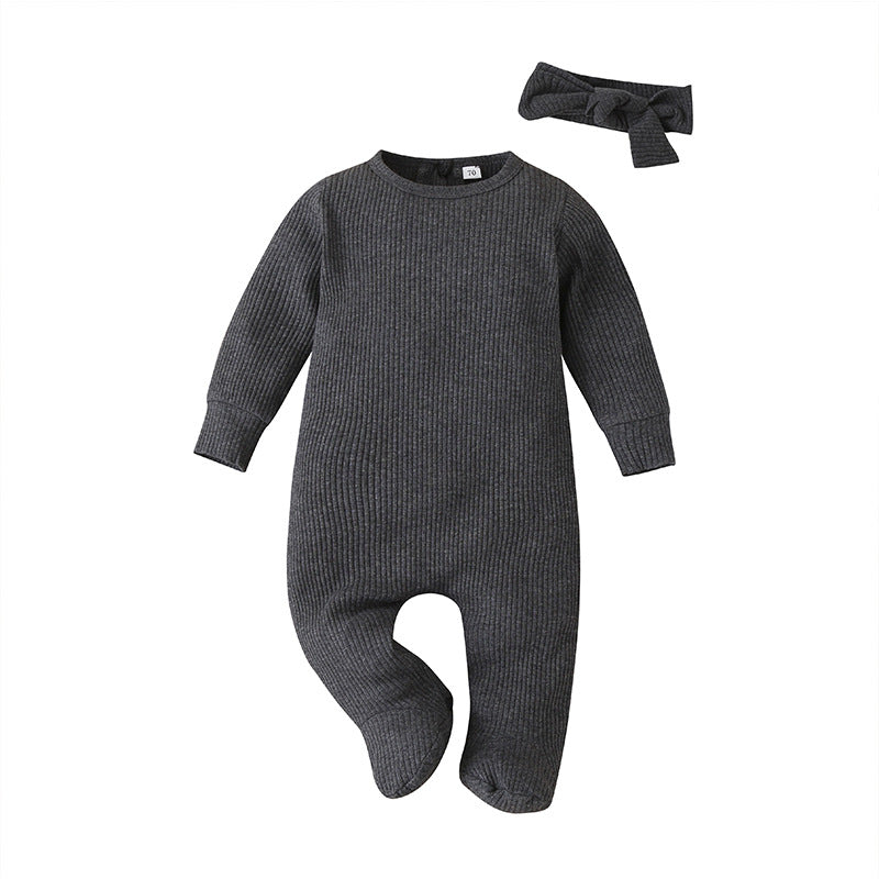 Baby Fashion Solid Color Long Sleeve Jumpsuit