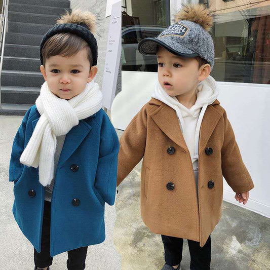 Small And Medium-Sized Children's Mid-Length Korean Style Coat