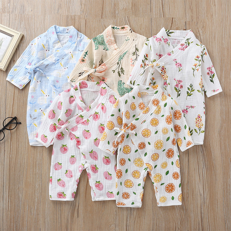 Baby Spring and Autumn Long Sleeve One-piece Printed Monk Clothes