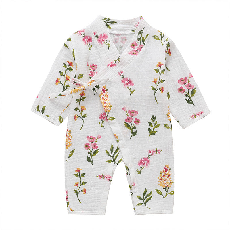 Baby Spring and Autumn Long Sleeve One-piece Printed Monk Clothes