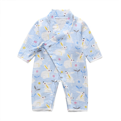 Baby Spring and Autumn Long Sleeve One-piece Printed Monk Clothes