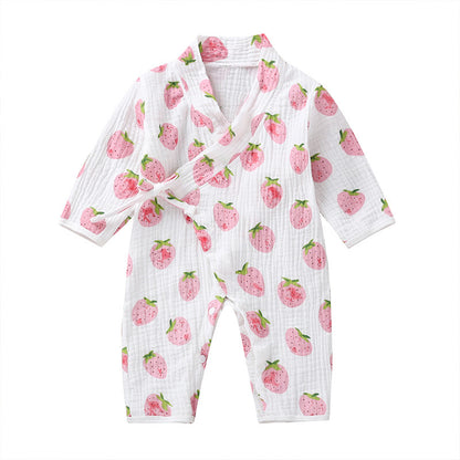 Baby Spring and Autumn Long Sleeve One-piece Printed Monk Clothes