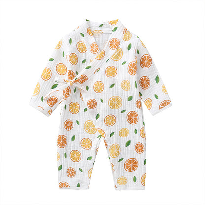 Baby Spring and Autumn Long Sleeve One-piece Printed Monk Clothes