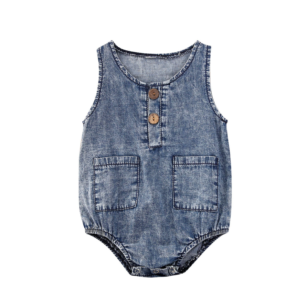 Baby Denim Sleeveless Romper Spring Summer Boy Girl Onesie