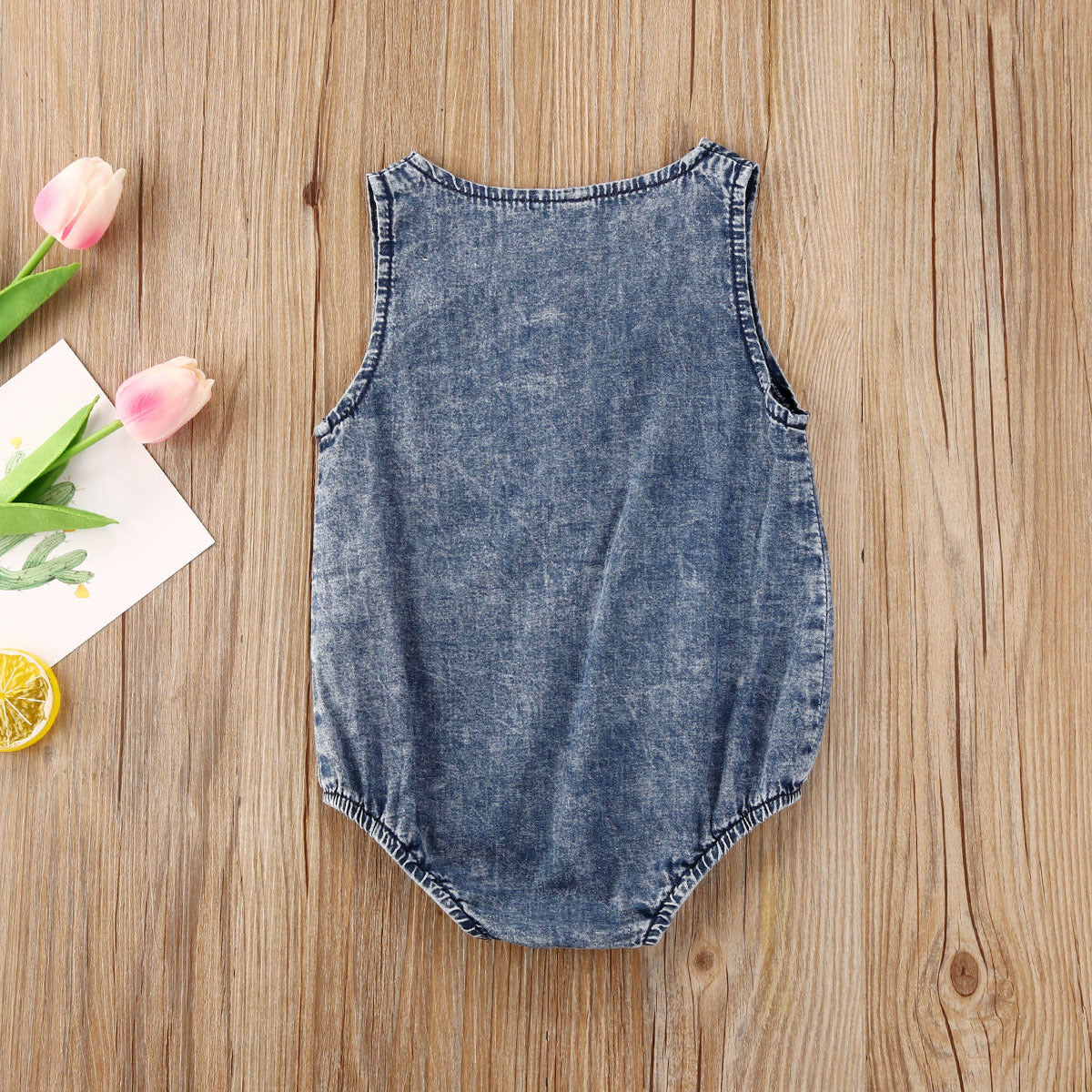 Baby Denim Sleeveless Romper Spring Summer Boy Girl Onesie