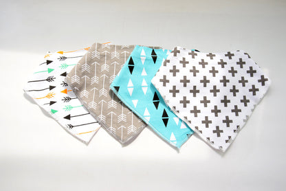 Baby Saliva Towel Double Triangle Scarf Cotton Snap Buckle