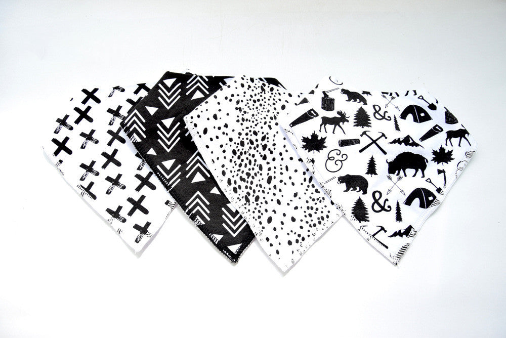 Baby Saliva Towel Double Triangle Scarf Cotton Snap Buckle