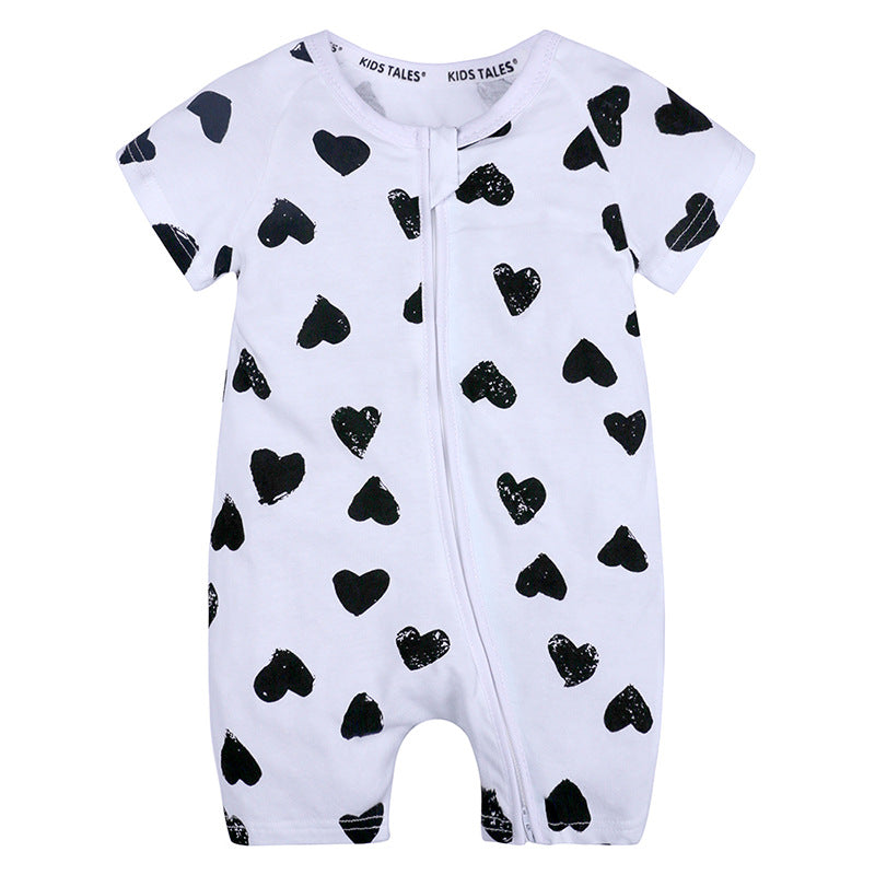 Baby Cotton Bodysuit Short Sleeve Spring Summer Newborn Girl Boy Romper