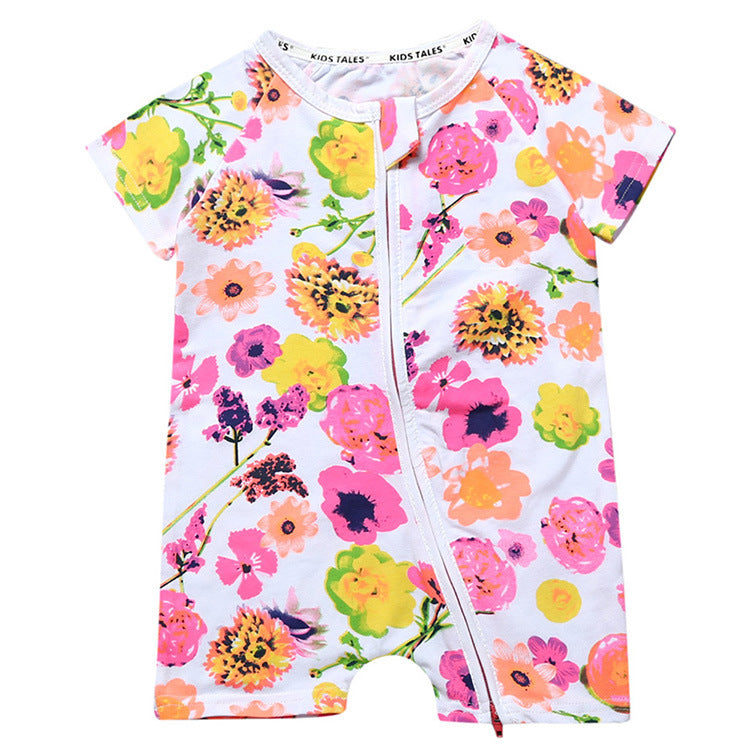 Baby Cotton Bodysuit Short Sleeve Spring Summer Newborn Girl Boy Romper