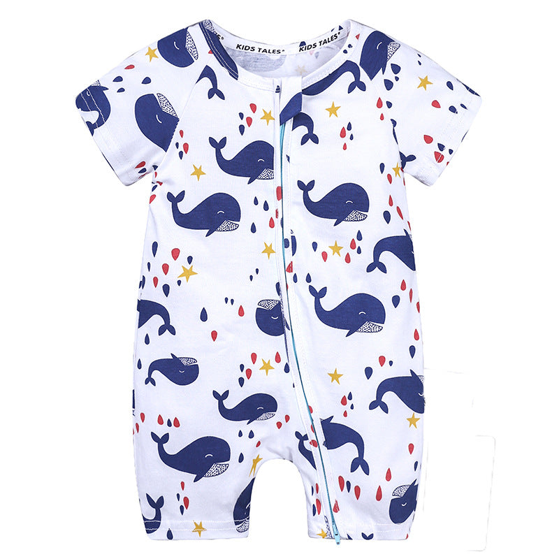 Baby Cotton Bodysuit Short Sleeve Spring Summer Newborn Girl Boy Romper