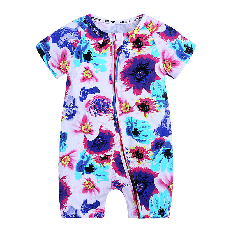 Baby Cotton Bodysuit Short Sleeve Spring Summer Newborn Girl Boy Romper