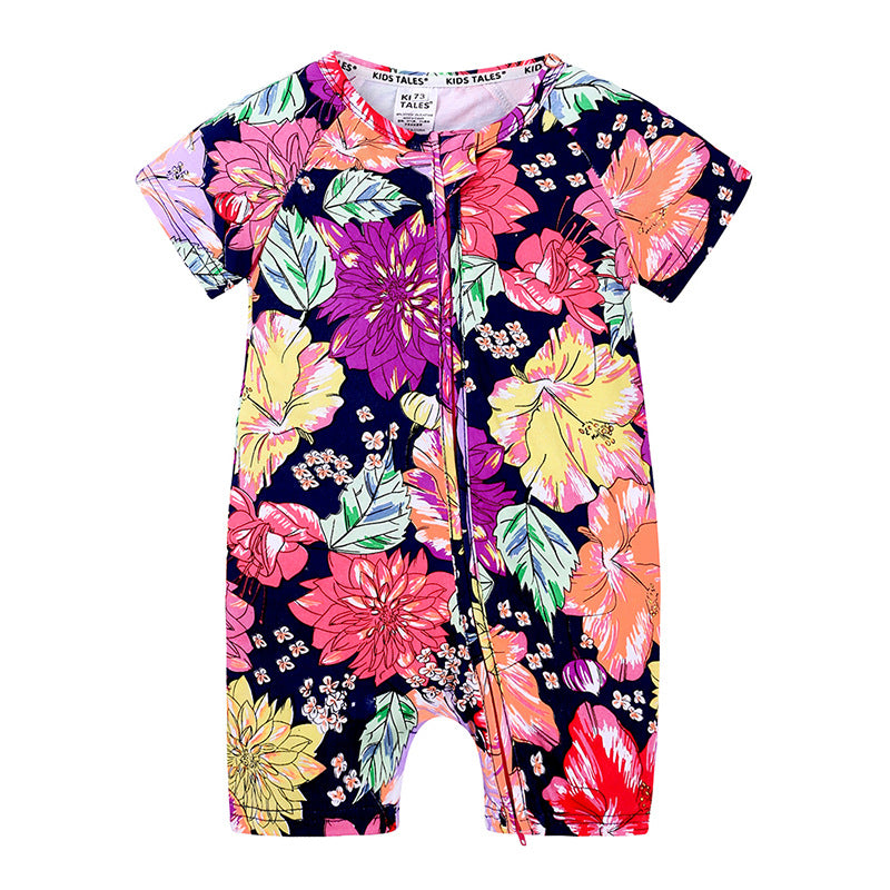 Baby Cotton Bodysuit Short Sleeve Spring Summer Newborn Girl Boy Romper