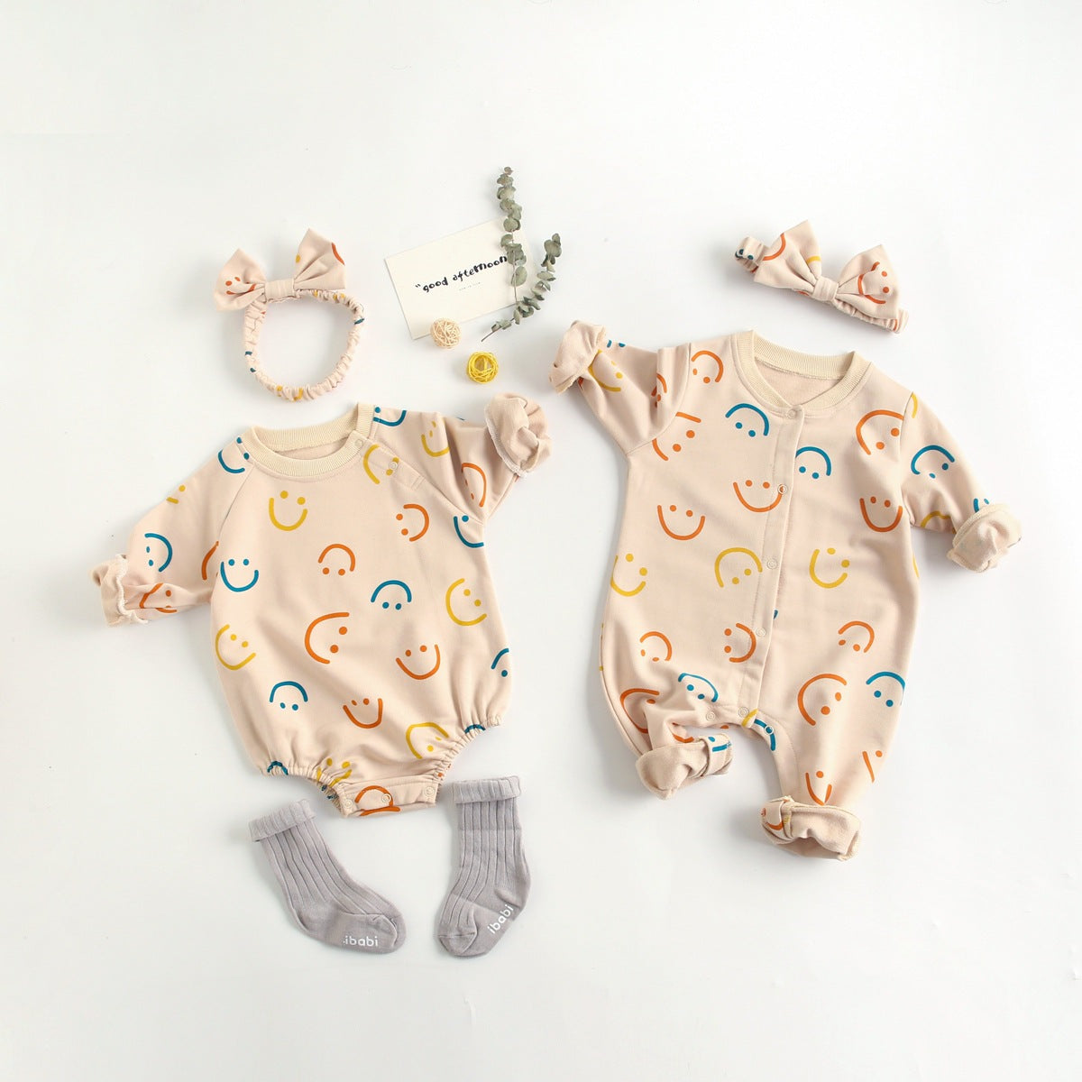 Baby Cotton Smiley Romper Autumn Winter Newborn Baby Boy Girl Bodysuit