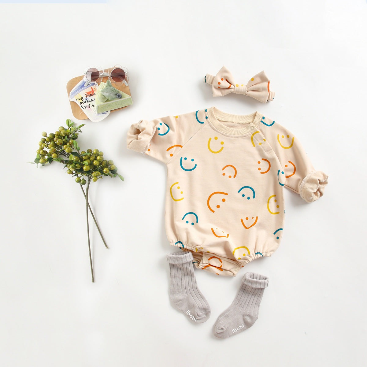 Baby Cotton Smiley Romper Autumn Winter Newborn Baby Boy Girl Bodysuit