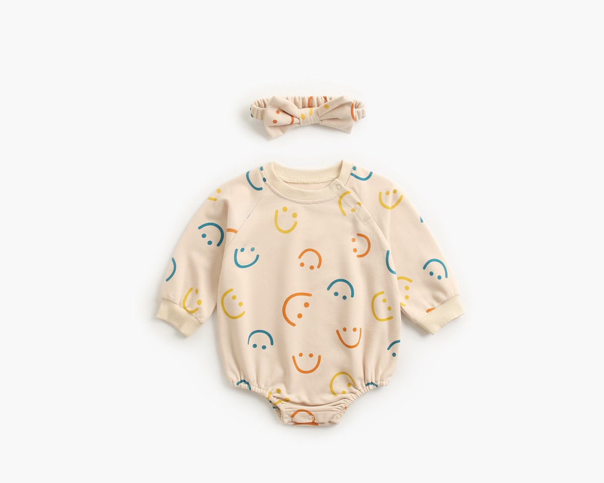 Baby Cotton Smiley Romper Autumn Winter Newborn Baby Boy Girl Bodysuit