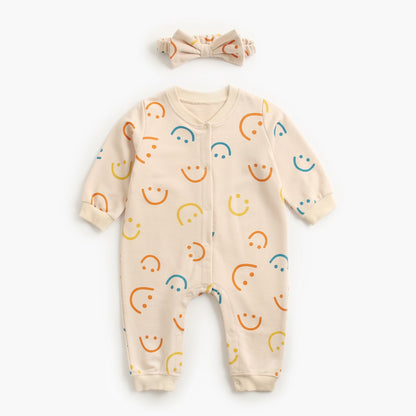 Baby Cotton Smiley Romper Autumn Winter Newborn Baby Boy Girl Bodysuit