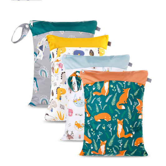 Double Zipper Stitching Cloth Diaper Bag Baby Diaper Bag Storage Bag