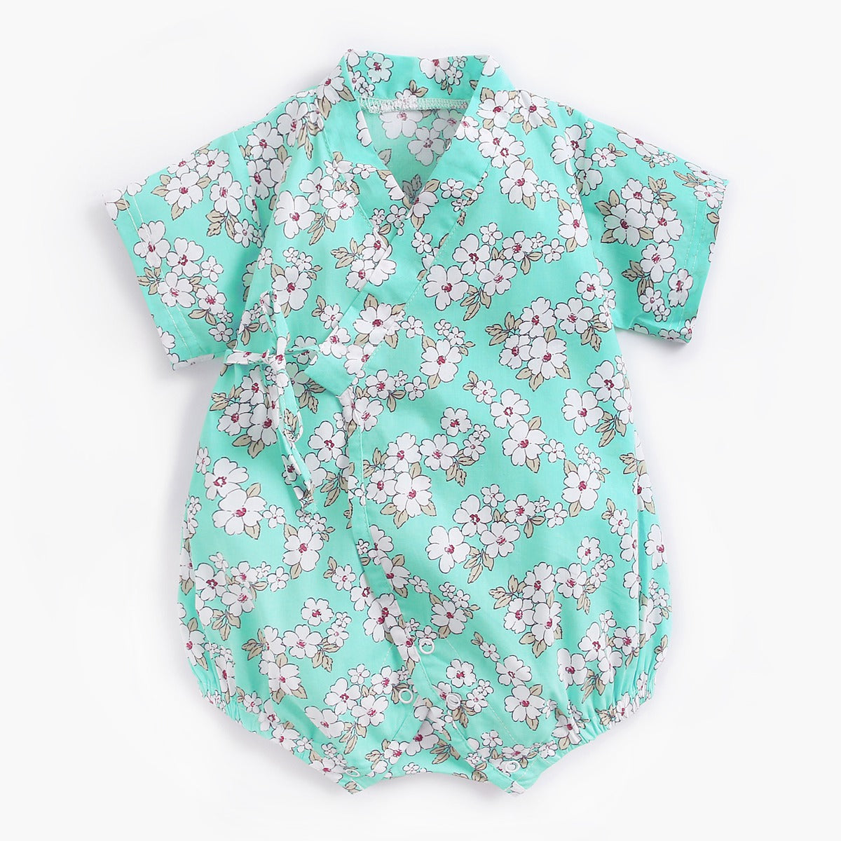 Baby Floral Retro Romper Short Sleeve Spring Summer Baby Onesie Japanese Flower Kimono