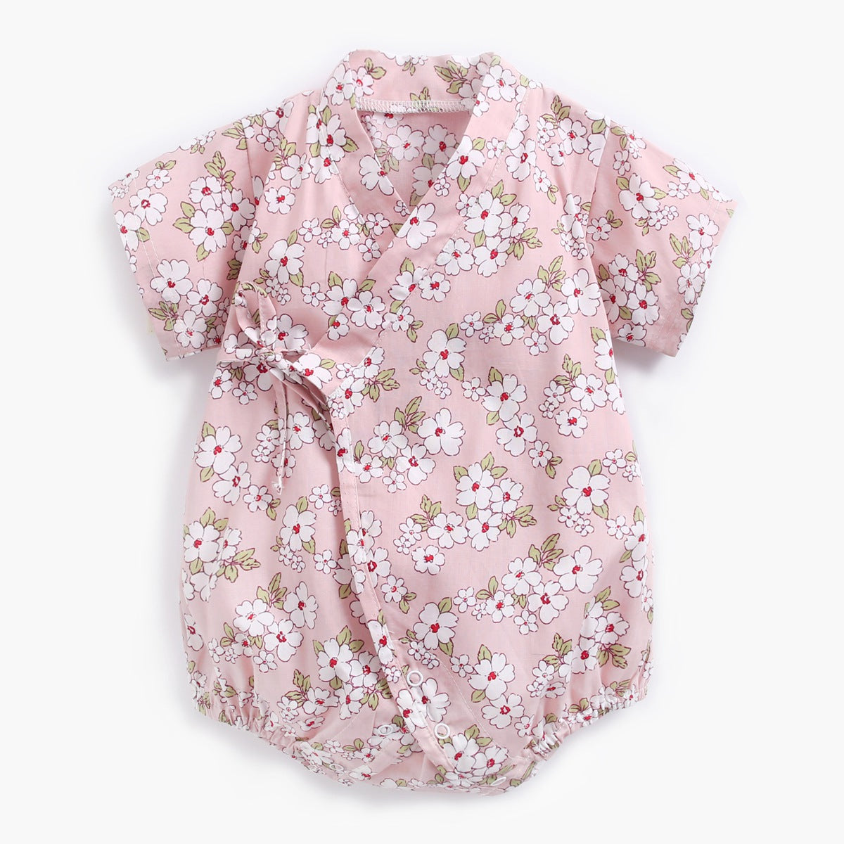 Baby Floral Retro Romper Short Sleeve Spring Summer Baby Onesie Japanese Flower Kimono