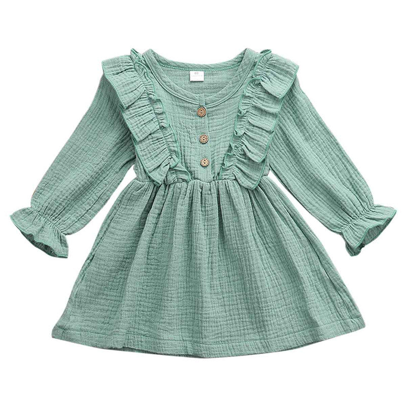 1-5Y Baby Girl Ruffle Dress Spring Summer