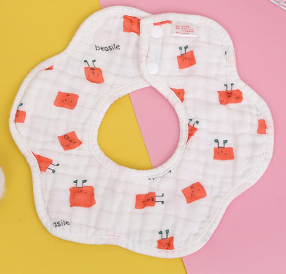 Baby Cotton Bib Flower Shape