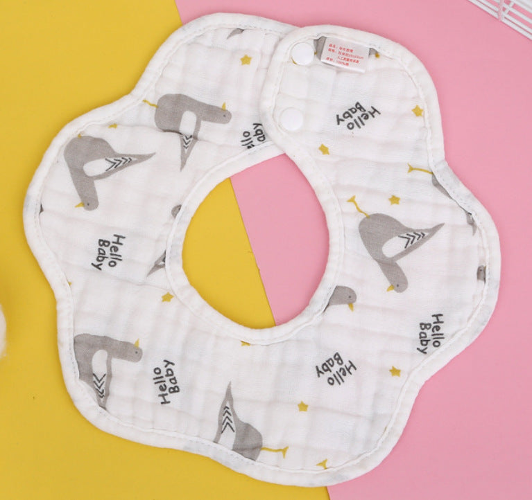 Baby Cotton Bib Flower Shape