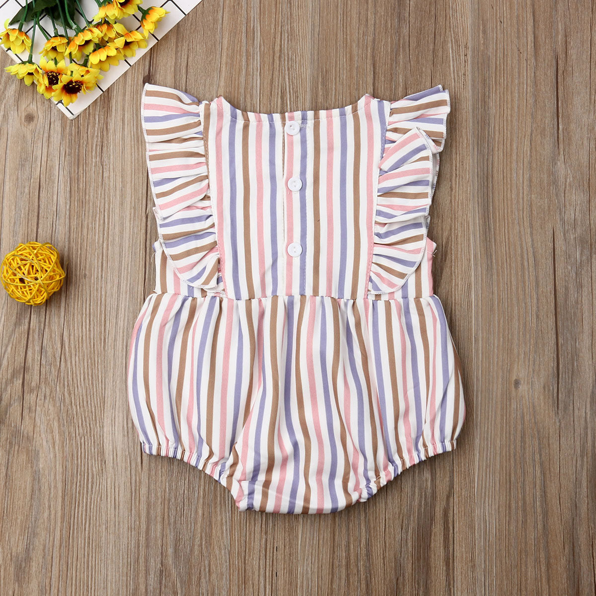 Baby Romper Baby Romper Cotton And Linen Pleated Trim Triangle Romper