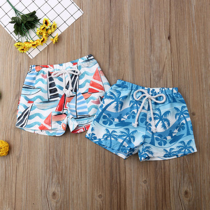 Baby Boy Printed Swim Trunks Vacation Kid Infant Swimwear Beach Swimsuit Swimming Shorts