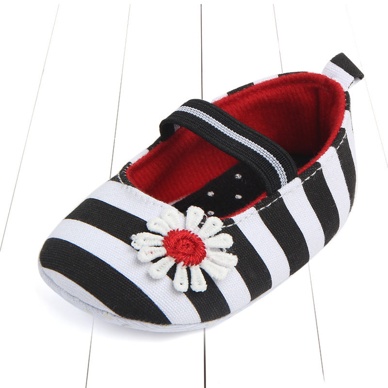 Striped Flower Baby Shoes Baby Non-slip Toddler Shoes