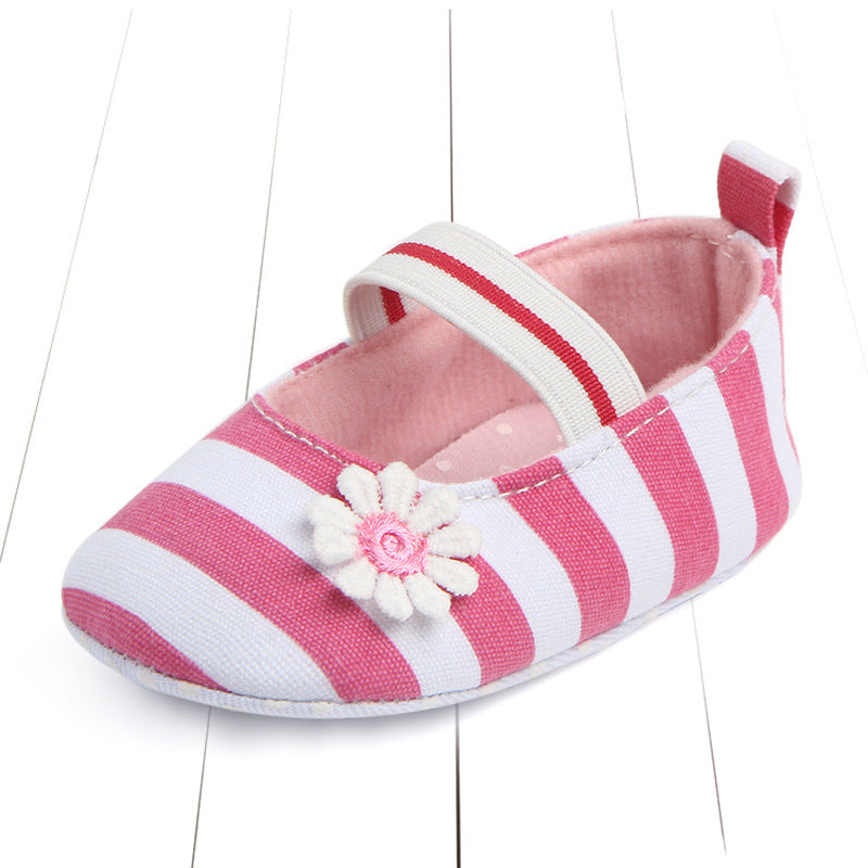 Striped Flower Baby Shoes Baby Non-slip Toddler Shoes