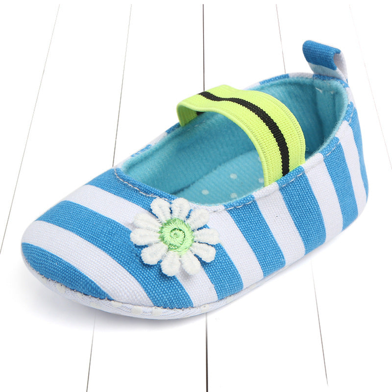 Striped Flower Baby Shoes Baby Non-slip Toddler Shoes