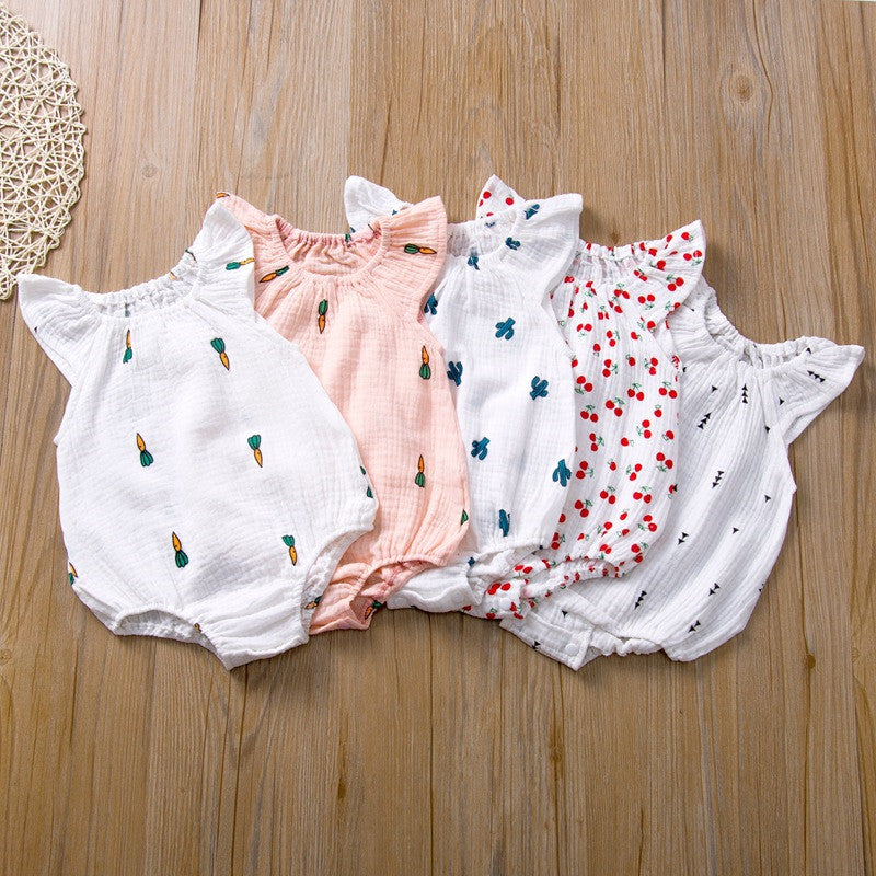 Baby Jumpsuit Summer Newborn Folds Jumpsuit