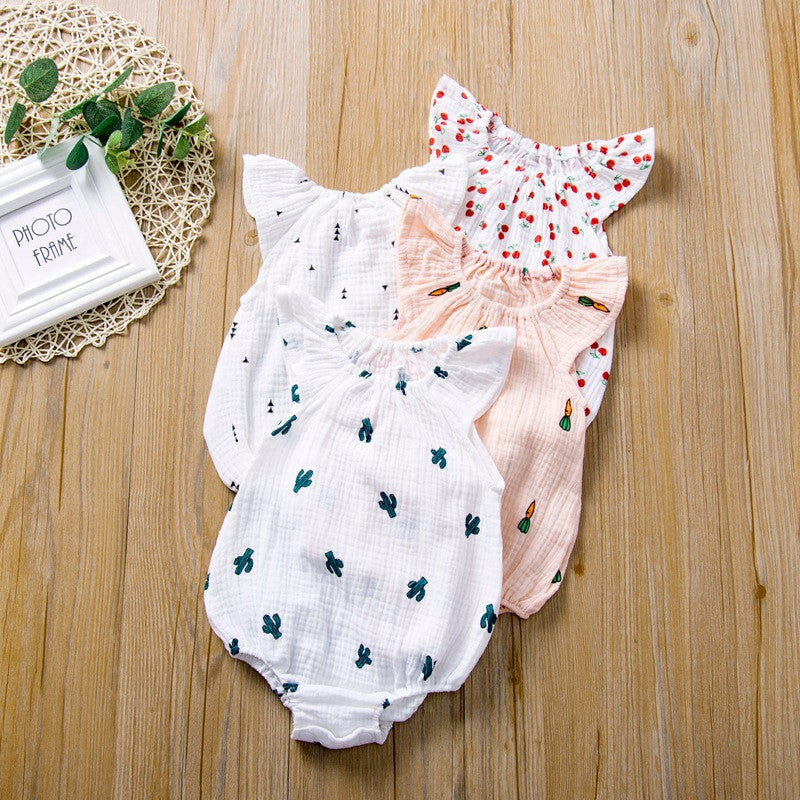 Baby Jumpsuit Summer Newborn Folds Jumpsuit