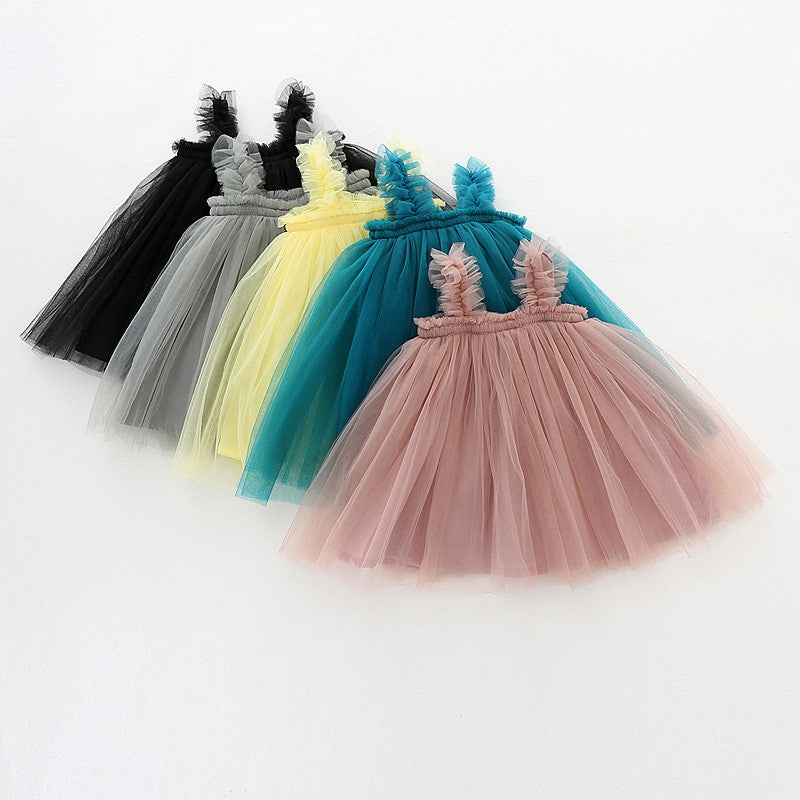 Baby Net Gauze Skirt With Wooden Ears Princess Dress Tutu Skirt