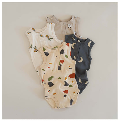 Baby Siamese Romper Sleeveless Vest Summer Bag Clothes New Baby Cotton Triangle Climb For Boys and Girls